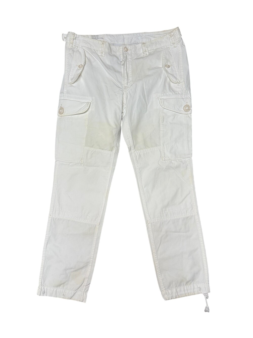Polo Ralph Lauren Pants Mens 38x32 White Cargo Combat Straight Fit Utility